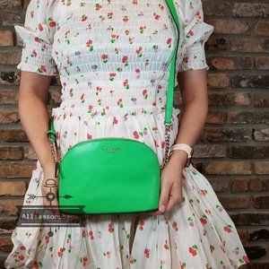 Kate Spade NY New York Spencer Dome SMALL Crossbody Green Jay Top Zipper GIFT